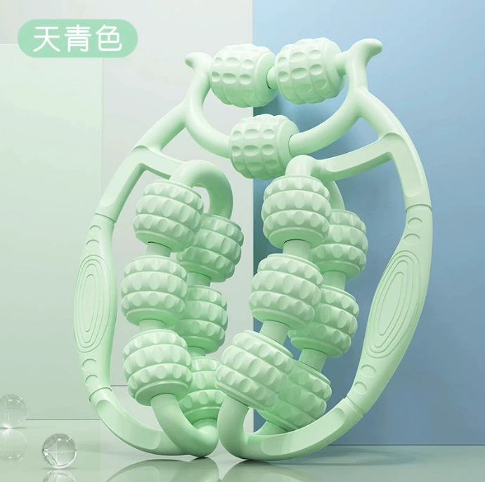 环形夹按摩夹独立滚轮小腿手臂按摩放松十五轮滚轮腿部弹性按摩器|undefined