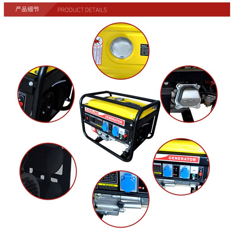 Supply Portable Household Micro 2500W Gasoline Generator 220V Small 2Kw All-Copper 12V Power-Saving Silent