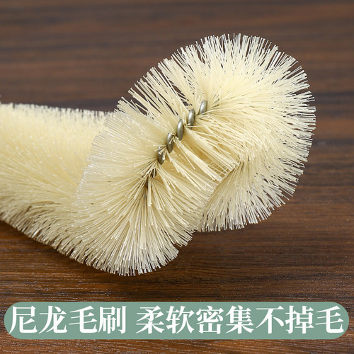 Wooden handle long handle cup brush cup brush milk bottle water cup no dead corner kitchen soy milk wall breaker cup bottle cleaning brush