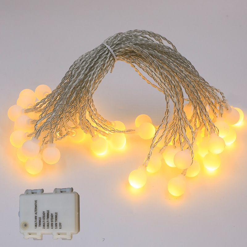 Nuevo 100LED infinito de dos colores Dragon Ball Cadena de luz clásico lechoso blanco pequeña bola Cadena de luz creativa caja de batería de control remoto