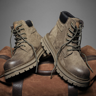 Martin boots men's new autumn and winter retro British style high-top rhubarb boots men's outdoor sports tooling boots wholesale