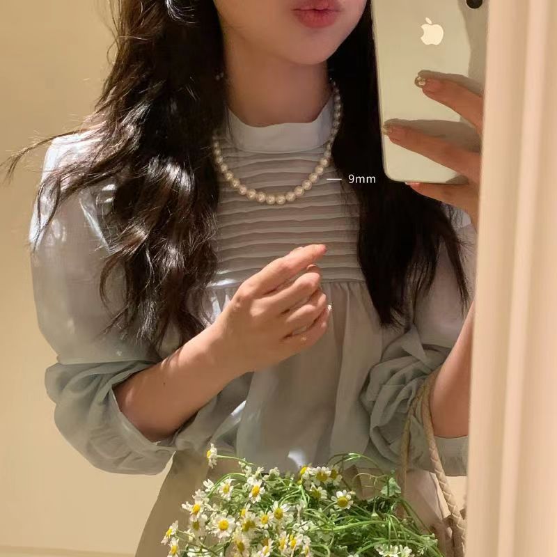 fever same pearl necklace Women's Light luxury niche design sense high-grade necklace spring new clavicle chain accessories