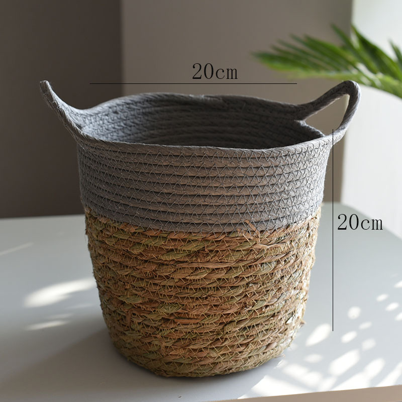 Cesta Decorativa de Hierba Tejida
