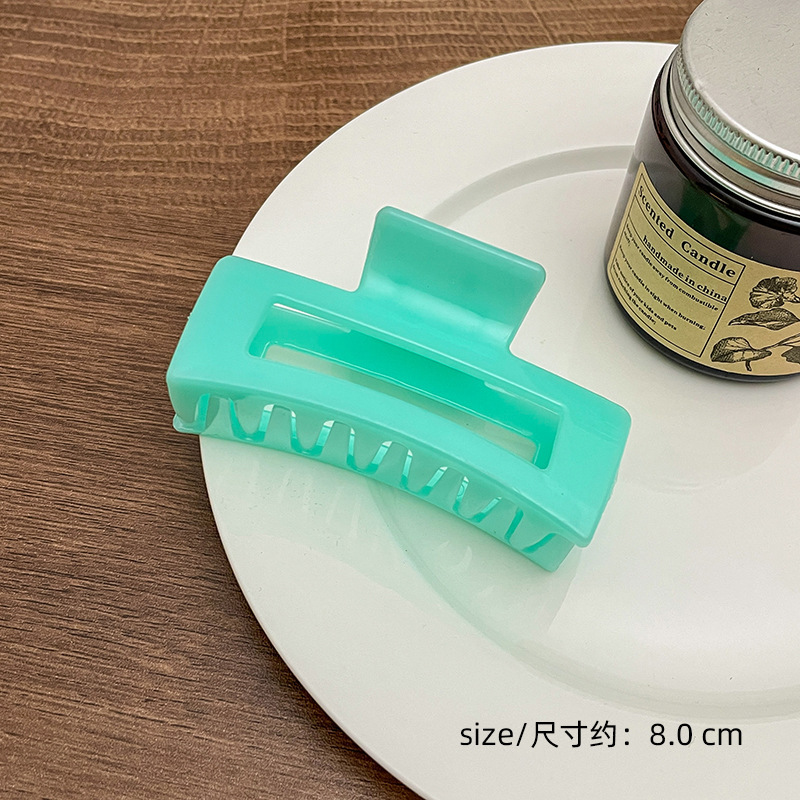 Milk Brown horquilla grande hacia atrás cabeza clip de pelo tocado de las mujeres principios de primavera de alto grado updo tiburón horquilla