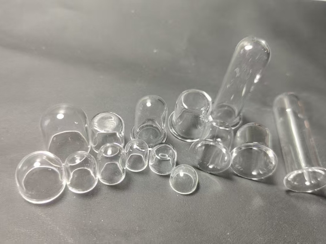 UVC石英玻璃灯罩石英冒翻边杀菌灯灯罩石英透镜