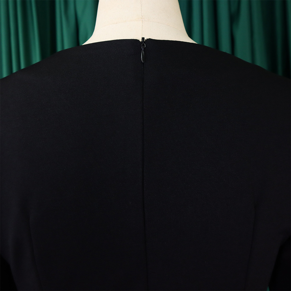 Autumn and winter women's new long-sleeved elegant temperament OL ruffled V-neck tops and pants two-piece set_voghion.com