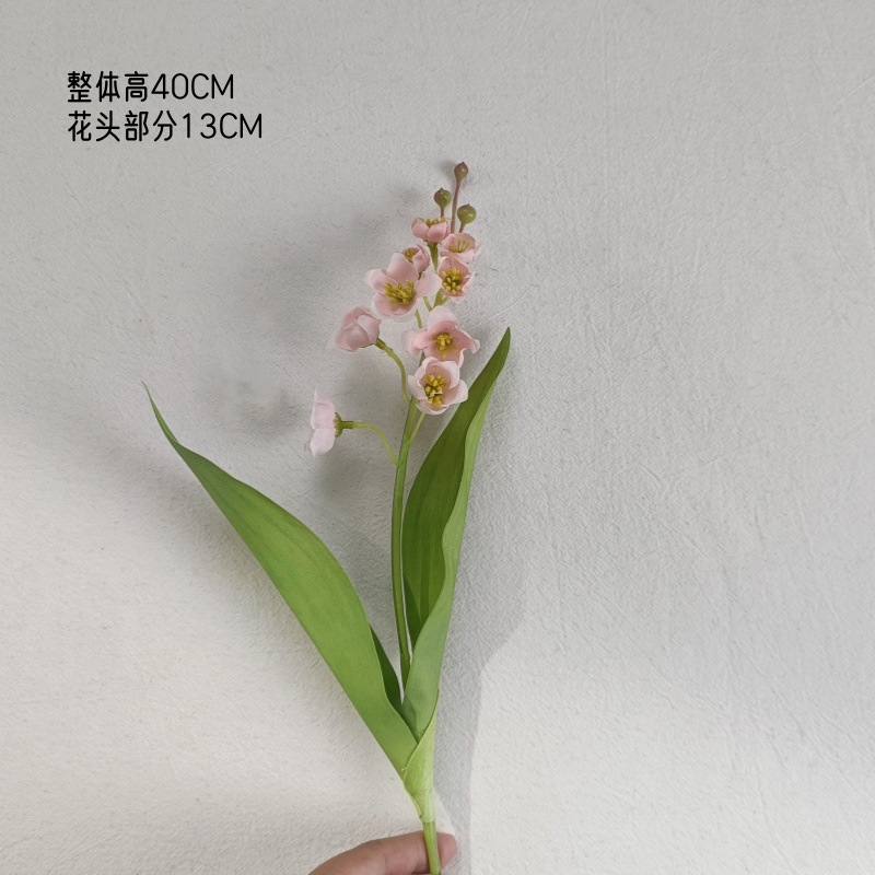 Pequeña flor de viento ins fresca lirio de los valles arreglo floral artificial ramo de mano material campanilla de viento flor falsa mesa de comedor conjunto de boda