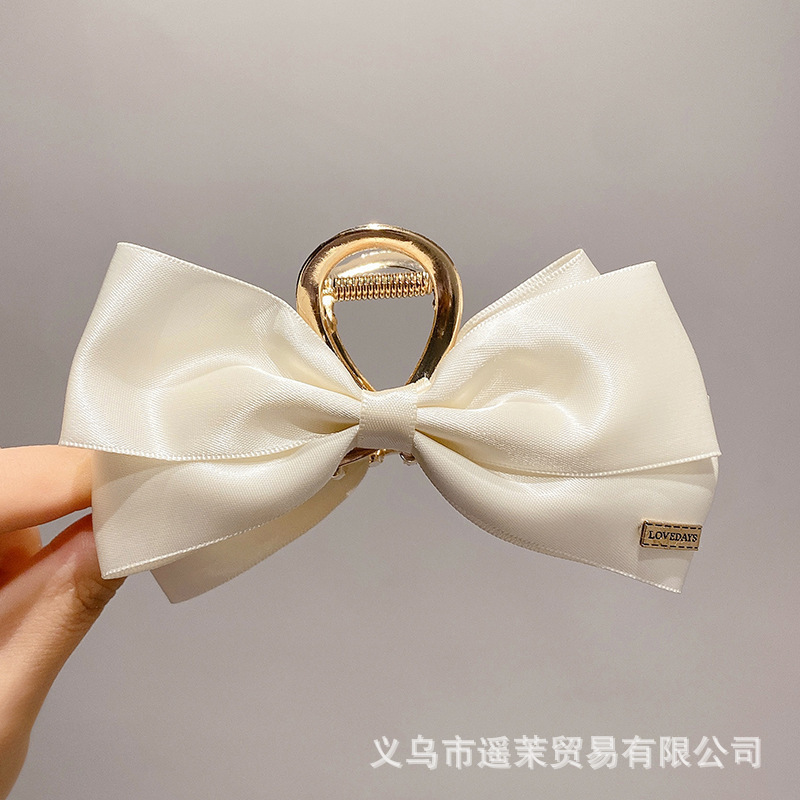 轻奢气质黑色蝴蝶结泡泡抓夹女2025高级感后脑勺发夹鲨鱼夹子头饰|undefined