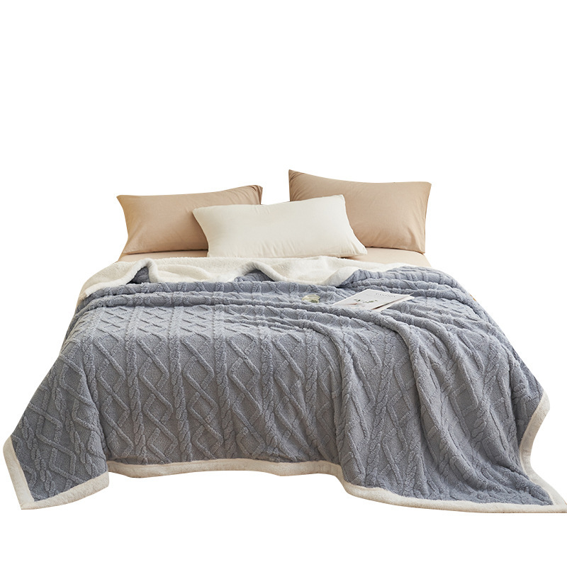 Transfronterizo espeso cordero mantas de cachemira oficina siesta invierno mantas de lana de coral aire acondicionado sofá sopa s