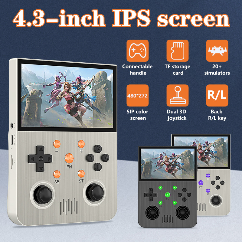 New Product G30 Open Source Handheld Game Console 4.3inch Screen Retro Handheld Arcade Dual Joystick Portable Home Handheld Game Console