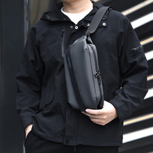 跨境批发男士斜跨包男士胸包多功能大容量磁吸扣小挎包大容量腰包