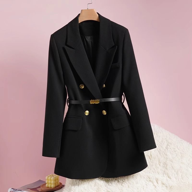 Age-Reducing Suit Jacket for Women 2025 New Style Waist-Cinching Elegant Fashionable Double-Row Slim High-End Small Suit Top Jacket