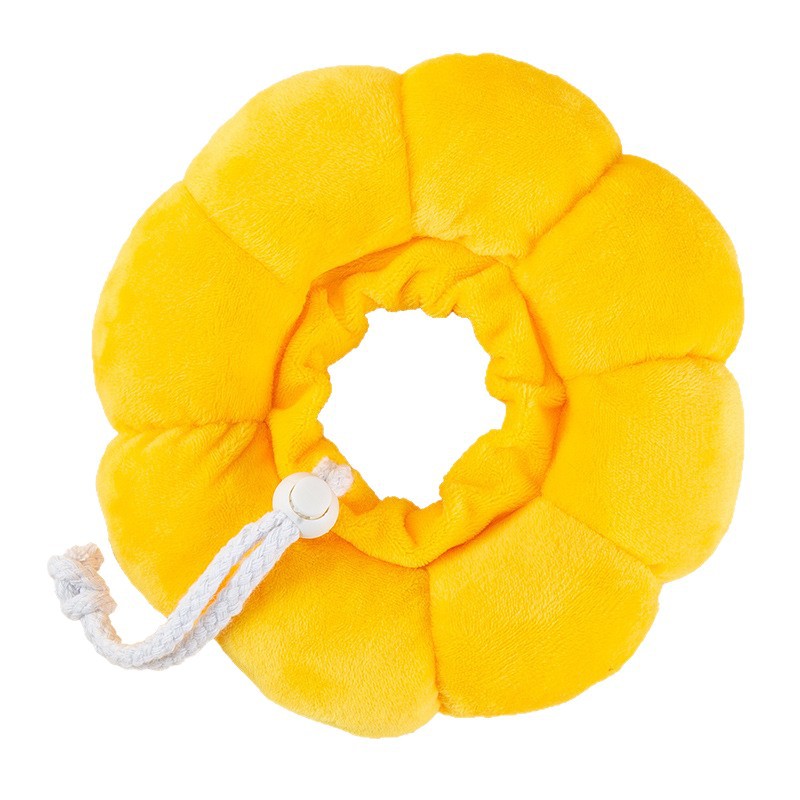 Gato Elizabeth anillo collar de flores de sol tela suave perro cubierta de cabeza anillo de vergüenza collar de cuello esterilización anti-lagrapatura collar