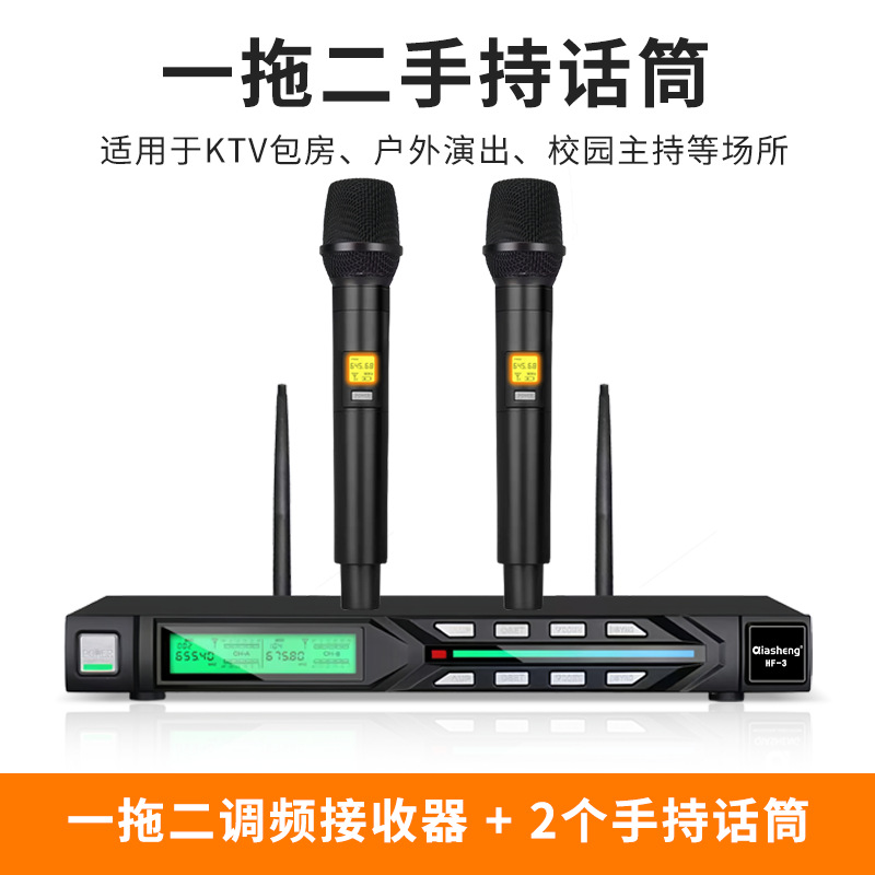 Micrófono inalámbrico TMD/Tengmandi de doble canal FM U-band Bluetooth para cantar, conferencias, KTV, verdadera diversidad