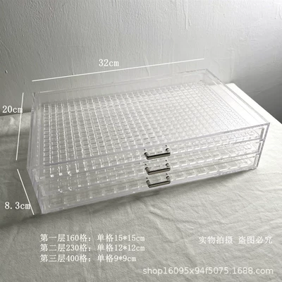 6 layers small grid drawer organizing – Dırnaq bəzəkləri - three-layers-metal-handle