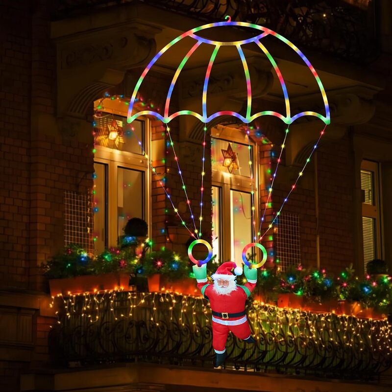 Cross-border Christmas LED neon lights, Santa Claus parachute scene decorations, window displays, and hanging Christmas lights Cross-border Christmas LED neon lights, Santa Claus parachute scene decorations, window displays, and hanging Christmas lights