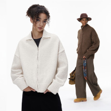 捷展男装|老钱立领毛衣外套25冬季新品美式复古复古保暖针织外套