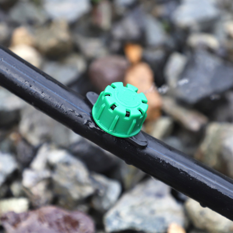 Compensación de presión goteo verde de ocho orificios de flujo ajustable goteo maceta de árboles frutales equipo de riego goteo no incluido impuestos