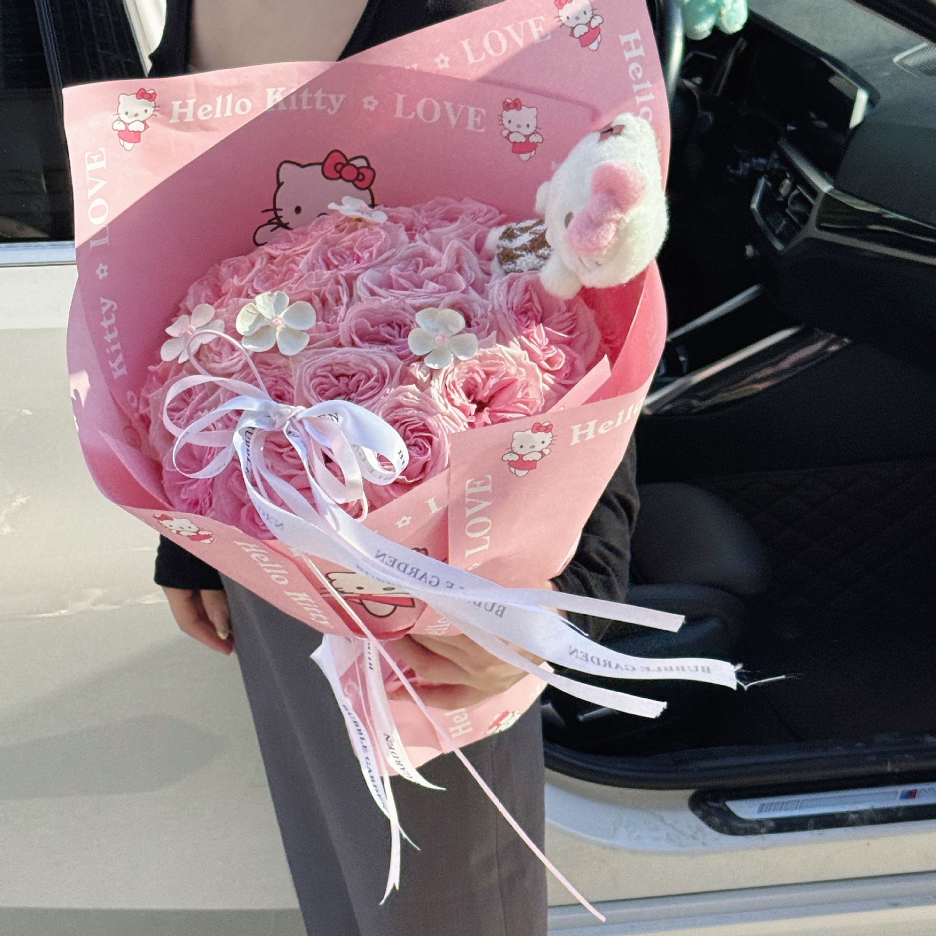 情人节凯蒂猫网红纸零食玩偶鲜花包装纸花束包花手工diy花艺材料