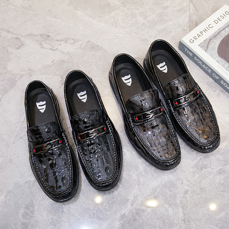 Nuovo set di scarpe comode da uomo in pelle con stampa alla moda, tendenza casual_voghion.com