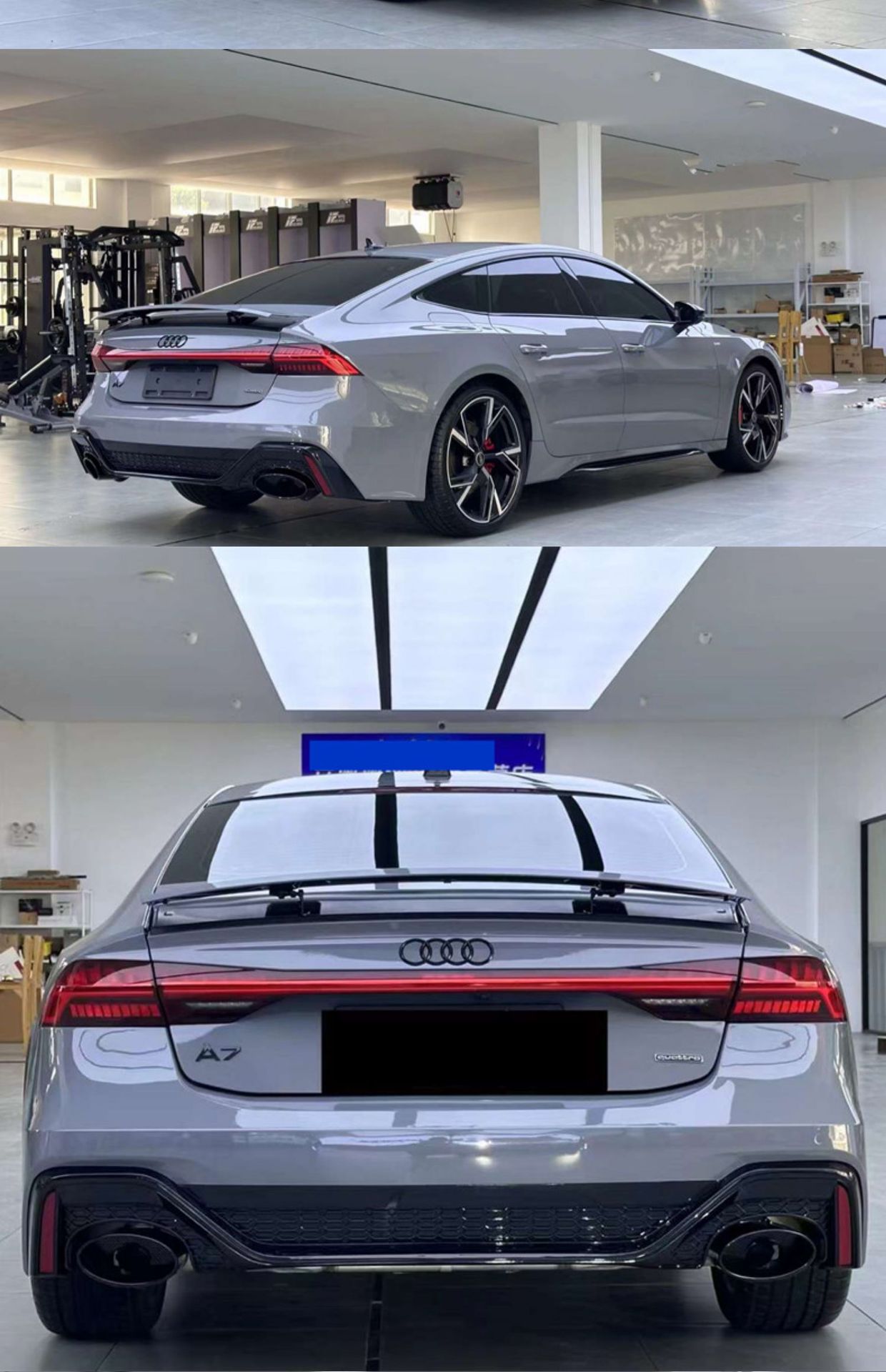 19-24 Austrian a7 modified S7/RS7 honeycomb middle net large surround front bar assembly A7 black warrior 24 wholesale