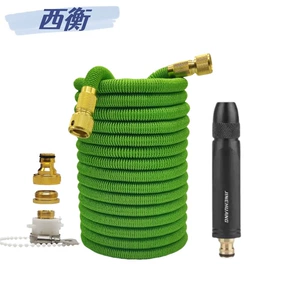 Manufacturers supply multi-purpose high-pressure car washing water gun watering artifact telescopic 3 times telescopic water pipe suit green