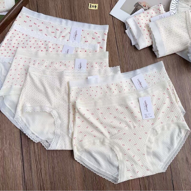 8114 # 60-Count Jacquard Cotton Fresh and Sweet Japanese-Style Women's Underwear, Soft and Delicate