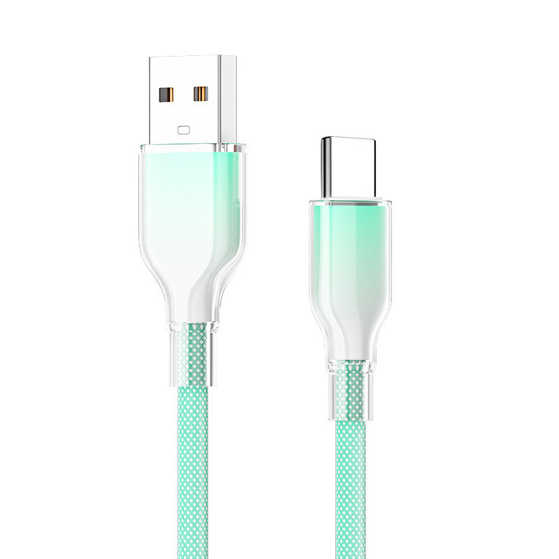 透明な氷の結晶携帯電話織りデータケーブル Apple 1516 Huawei Xiaomi 携帯電話超高速充電データケーブルに適しています|undefined