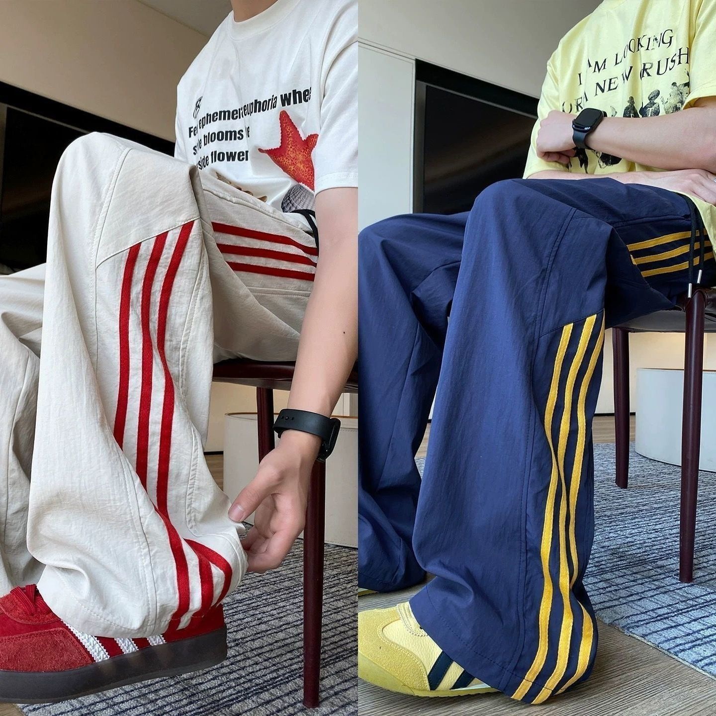 Pantalones deportivos delgados de verano transfronterizos de tres piernas de polilla de seda de hielo de secado rápido pantalones de hombre rectos sueltos
