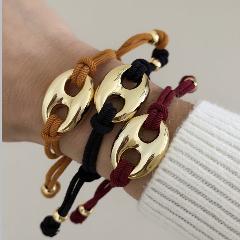 Niche Design Polyester Rope Personalized Bracelet, Fashionable and Stylish, Ins-Style High-End Retro Pig Nose Bracelet Niche Design Polyester Rope Personalized Bracelet, Fashionable and Stylish, Ins-Style High-End Retro Pig Nose Bracelet