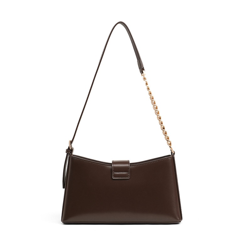 2026 New Summer Genuine Leather Women's Bag Underarm Bag Luxury Simple Crossbody Bag French Shoulder Bag - Thumbnail 3
