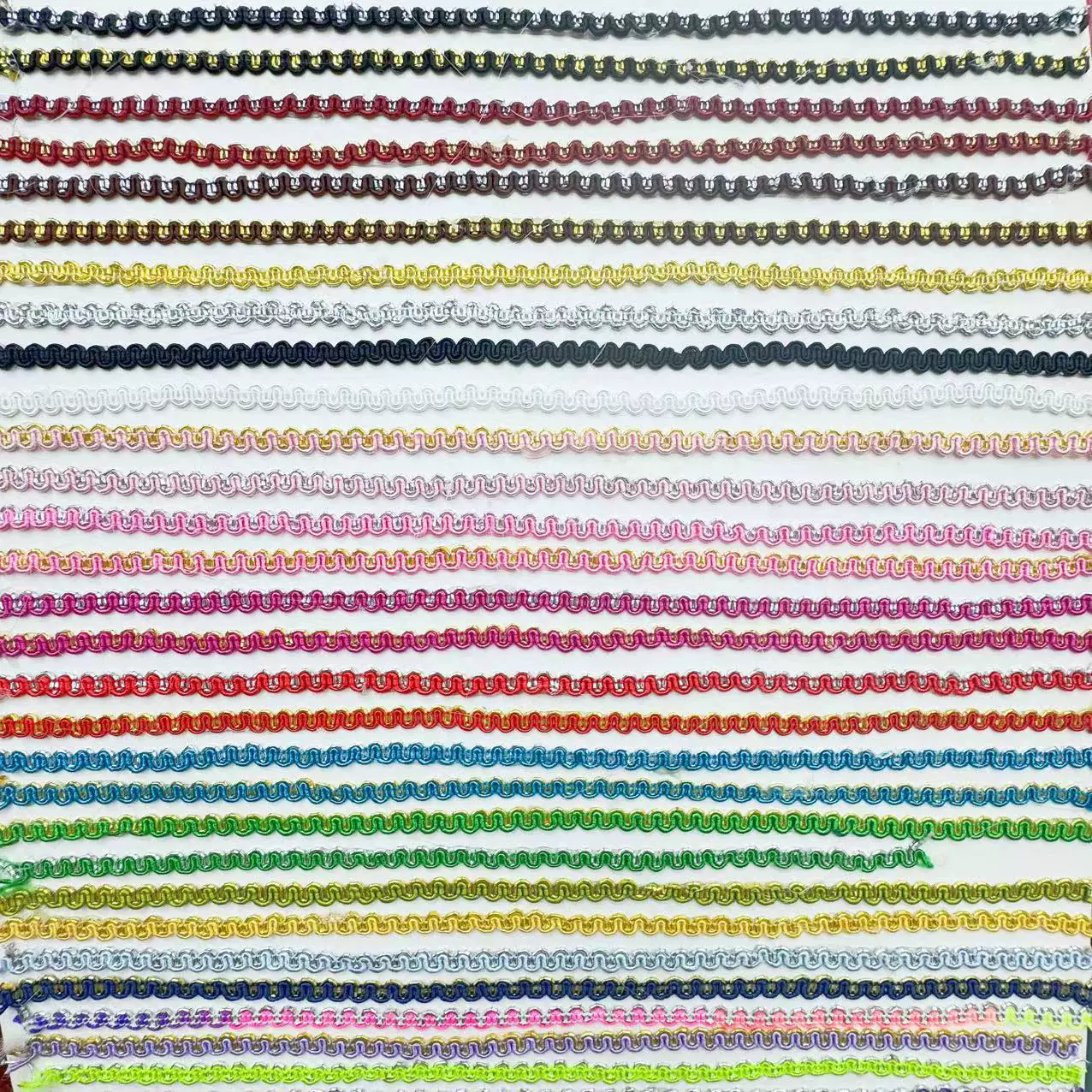 现货双色金银丝5mm波浪小弯包芯线花边包装绣花辅料DIY工艺品织带