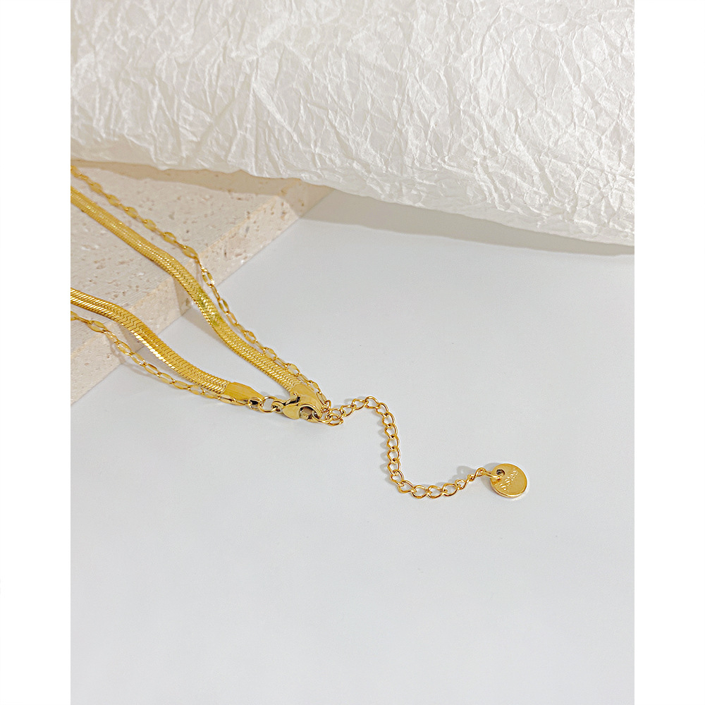 Fashion Solid Color Stainless Steel Layered Necklaces Plating Stainless Steel Necklaces