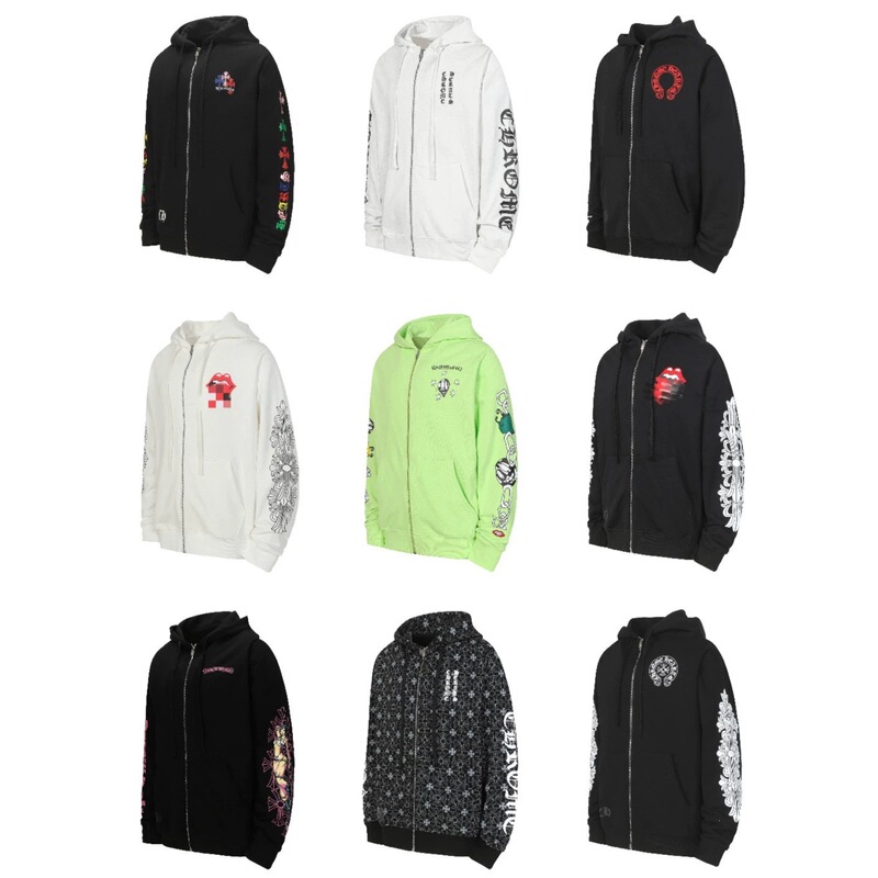 High-end version in stock for wholesale, 26ss foreign trade trendy brand CH Chrome pure cotton terry unisex zip-up hoodie High-end version in stock for wholesale, 26ss foreign trade trendy brand CH Chrome pure cotton terry unisex zip-up hoodie