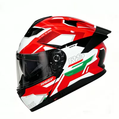 Motosiklet kaskı (dəbilqə) — certified motorcycle open-face helmet for - speed-red-transparent-mirror-m-54-55