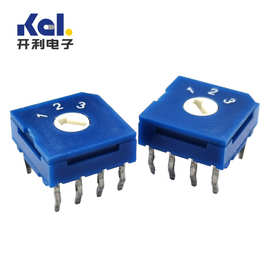10X10 3三挡选择旋转编码开关   1,2,3数字选择输出1:1档位开关