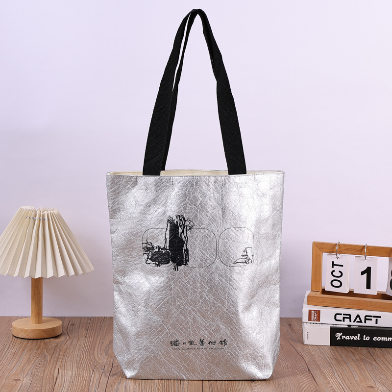 水洗手提杜邦纸袋定 制复古揉纹杜邦纸包单肩学生购物杜邦纸袋