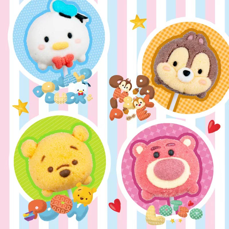 Disney Strawberry Bear Donald Duck Elsa Princess Shaped Churros Cotton Candy Christmas Gift Candy