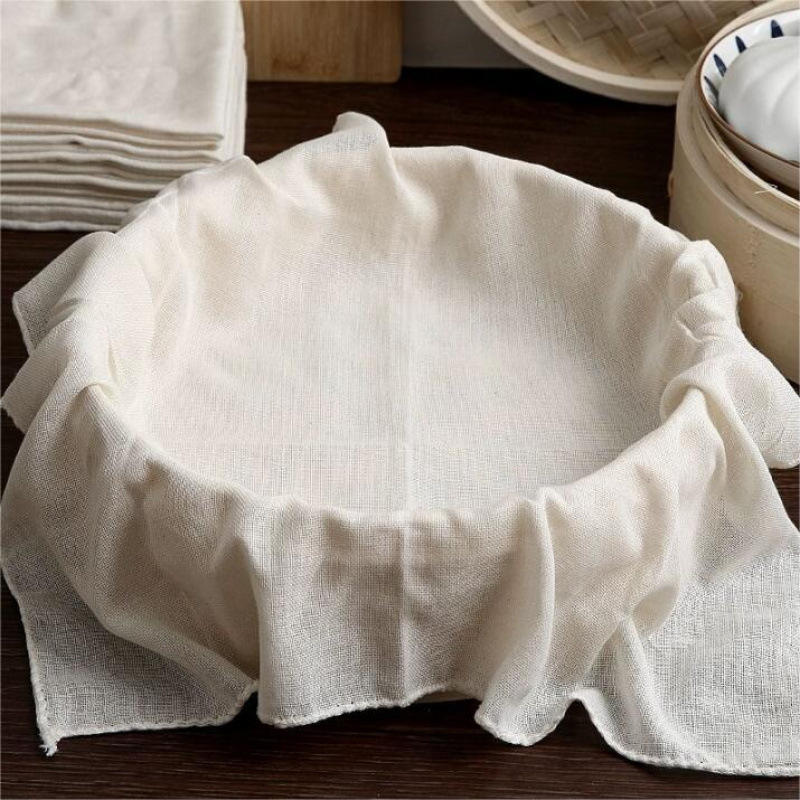 Pure steamer cloth, gauze steaming cloth, non-stick steaming cloth for steaming rice, buns, and dumplings, household steamer liner cloth, square steamer mat