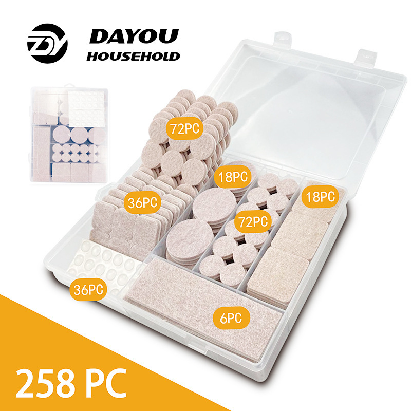 258pc 椅子自己粘着テーブルフットパッド床家具椅子サイレント耐摩耗性滑り止めテーブルコーナーボックス保護パッド大|undefined