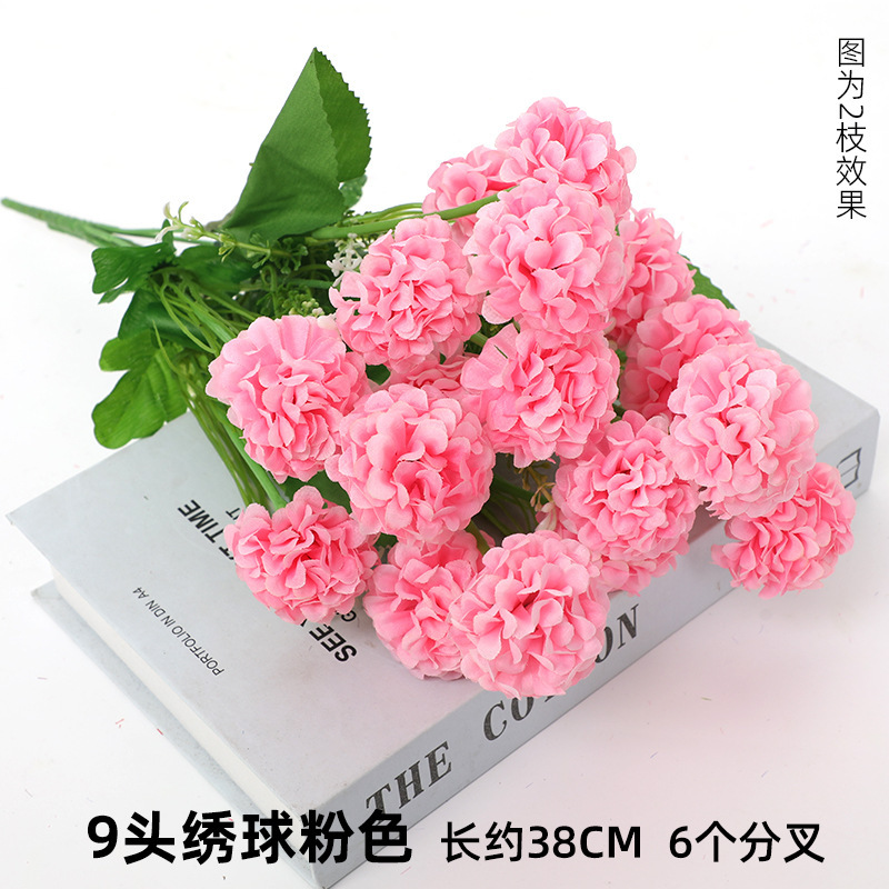 9 hortensias rosadas