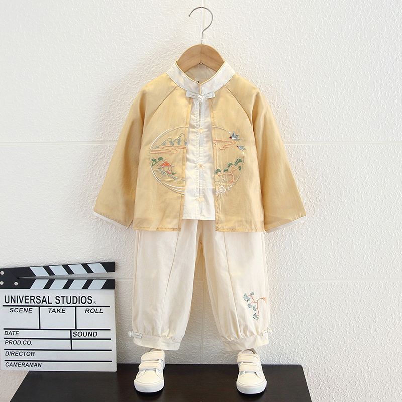 儿童汉服春秋款男童国风古装国学服2025新款男宝宝唐装秋季演出服|undefined