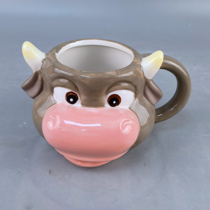 Taza de dibujos animados 3D tridimensional de personalidad linda creativa con tapa Taza de café Taza de bebida de cerámica animal japonesa personalizada