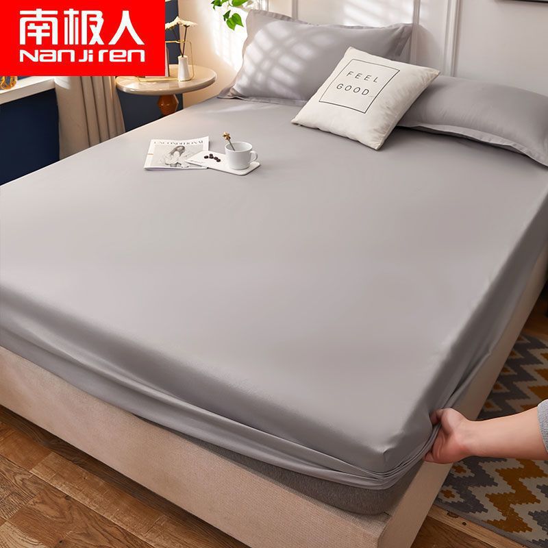 Nanjiren Gentleman Grey Bed Hat Simmons Mattress Protective Cover Dust Cover Washed Cotton Bed Cover Non-Slip Fixed Bed Sheet