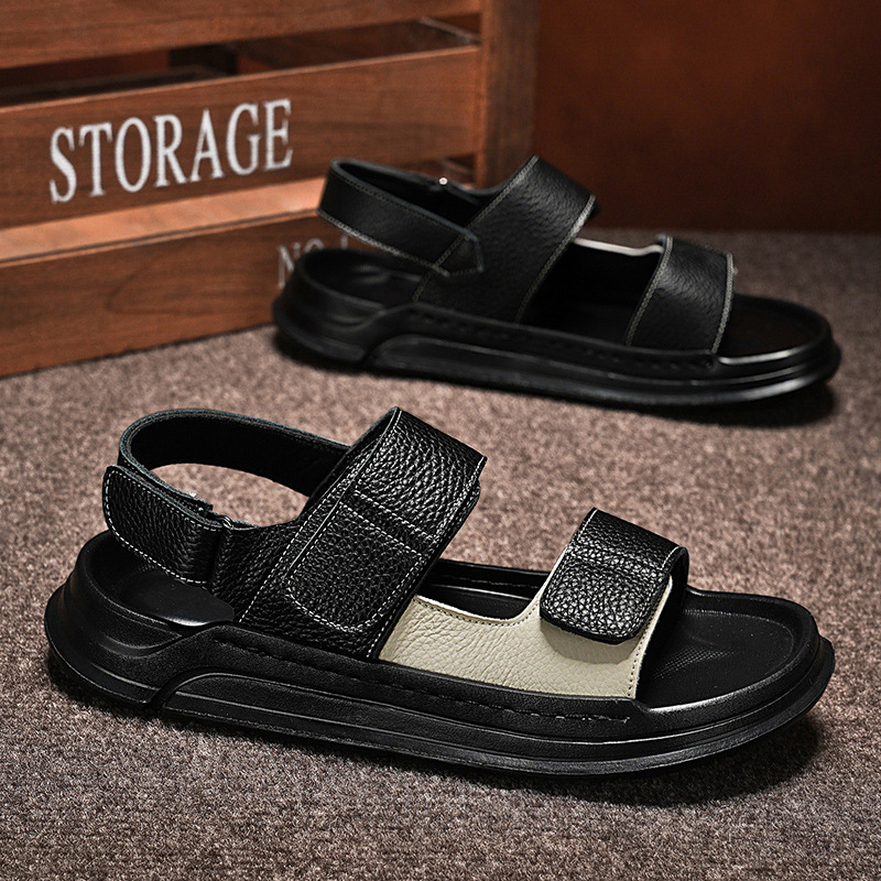 2025 verano nuevo estilo sandalias de moda para hombres ropa exterior todo fósforo antideslizante deportes transpirables ocio zapatos de playa para jóvenes