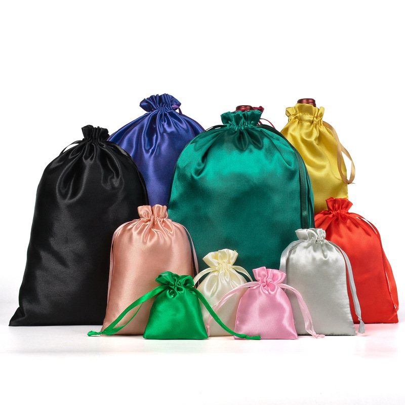 Satin artificial silk satin drawstring drawstring bag gift bag jewelry packaging bag wig storage bag Satin artificial silk satin drawstring drawstring bag gift bag jewelry packaging bag wig storage bag