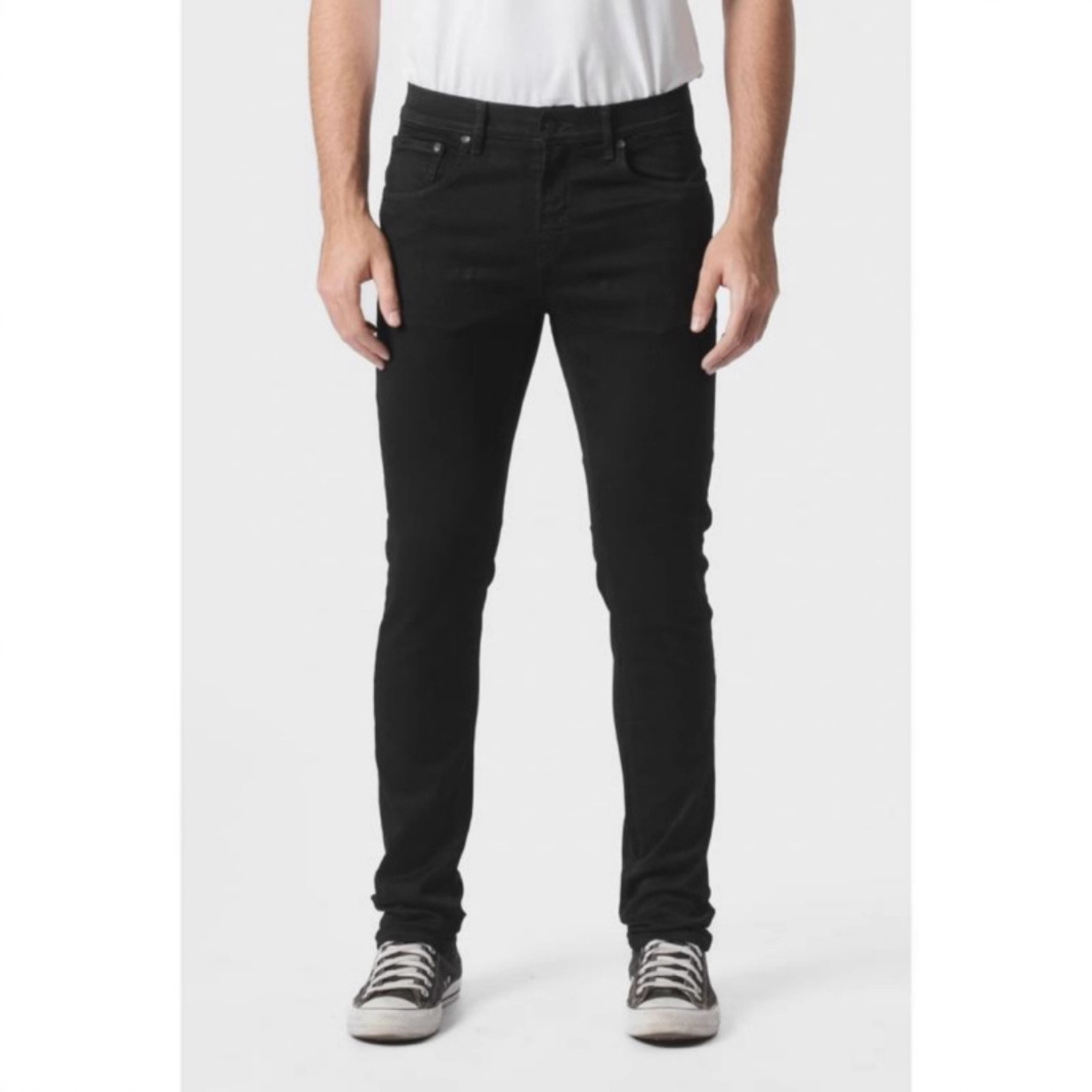 Men's Slim Fit Stretch Jeans Classic Black Straight Leg Denim Pants Mid-Rise Comfort Waistband S to Xxxl_mkmklike.com