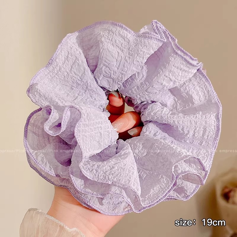 2026 nuevo estilo coreano super grande anillo de pelo intestino grande niñas de alto nivel de sensación de cabello de flores cuerdas de cabello de cordón de goma adornos para el cabello
