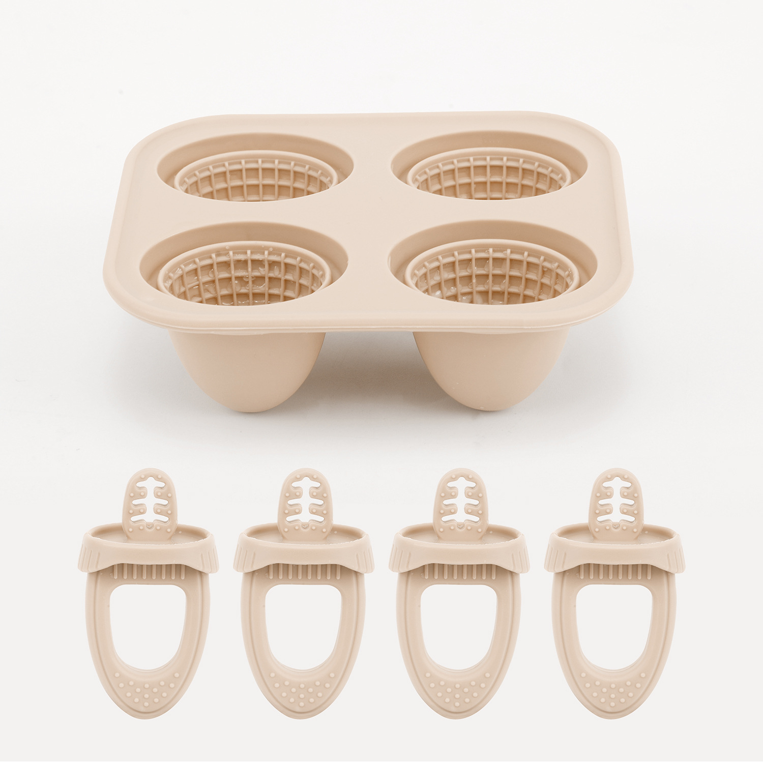 Molde de helado silicona de grado alimenticio hecha casera helados helados molinos de queso para bebés helados de dientes