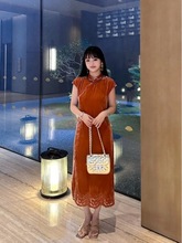 真丝丝绒重工刺绣连衣裙夏季新款优雅名媛风中长旗袍裙33